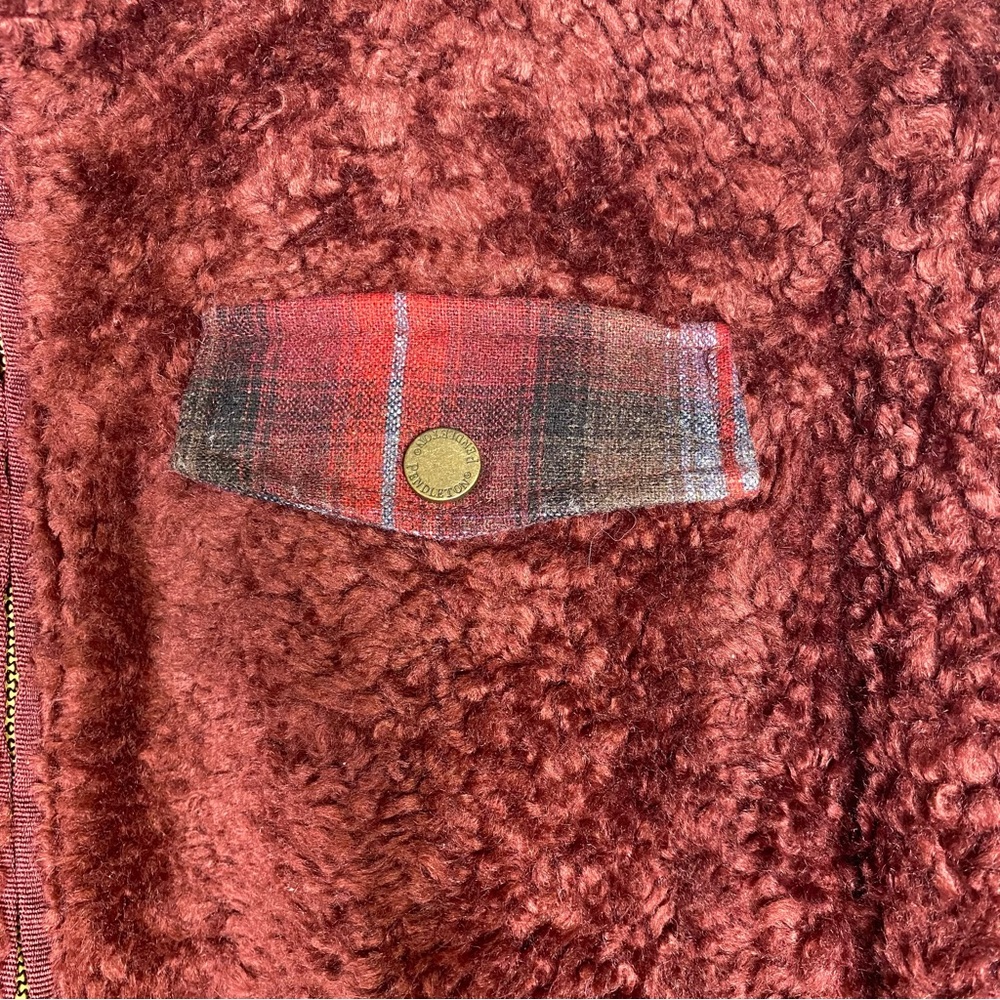 Pendleton Fuzzy Zip Jacket Dark Red Size L - Picture 6 of 10